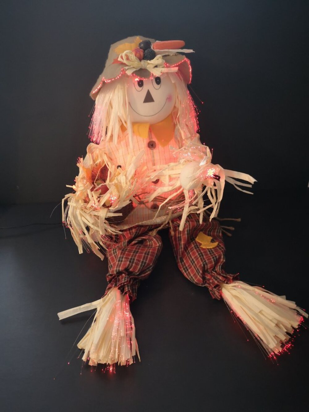 Avon Frankie Color Changing Fiber Optic Scarecrow 14" Sitting (Retired)